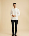 Manyavar Men Elegance White Short Kurta