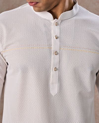 Manyavar Men Classic White Short Kurta