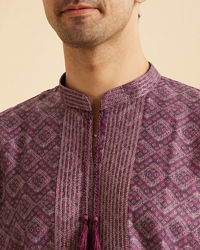 Manyavar Men Elegant Purple Short Kurta