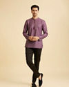Manyavar Men Elegant Purple Short Kurta