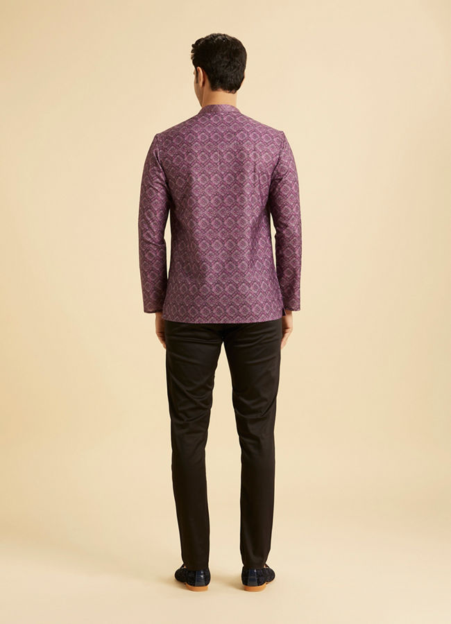Manyavar Men Elegant Purple Short Kurta