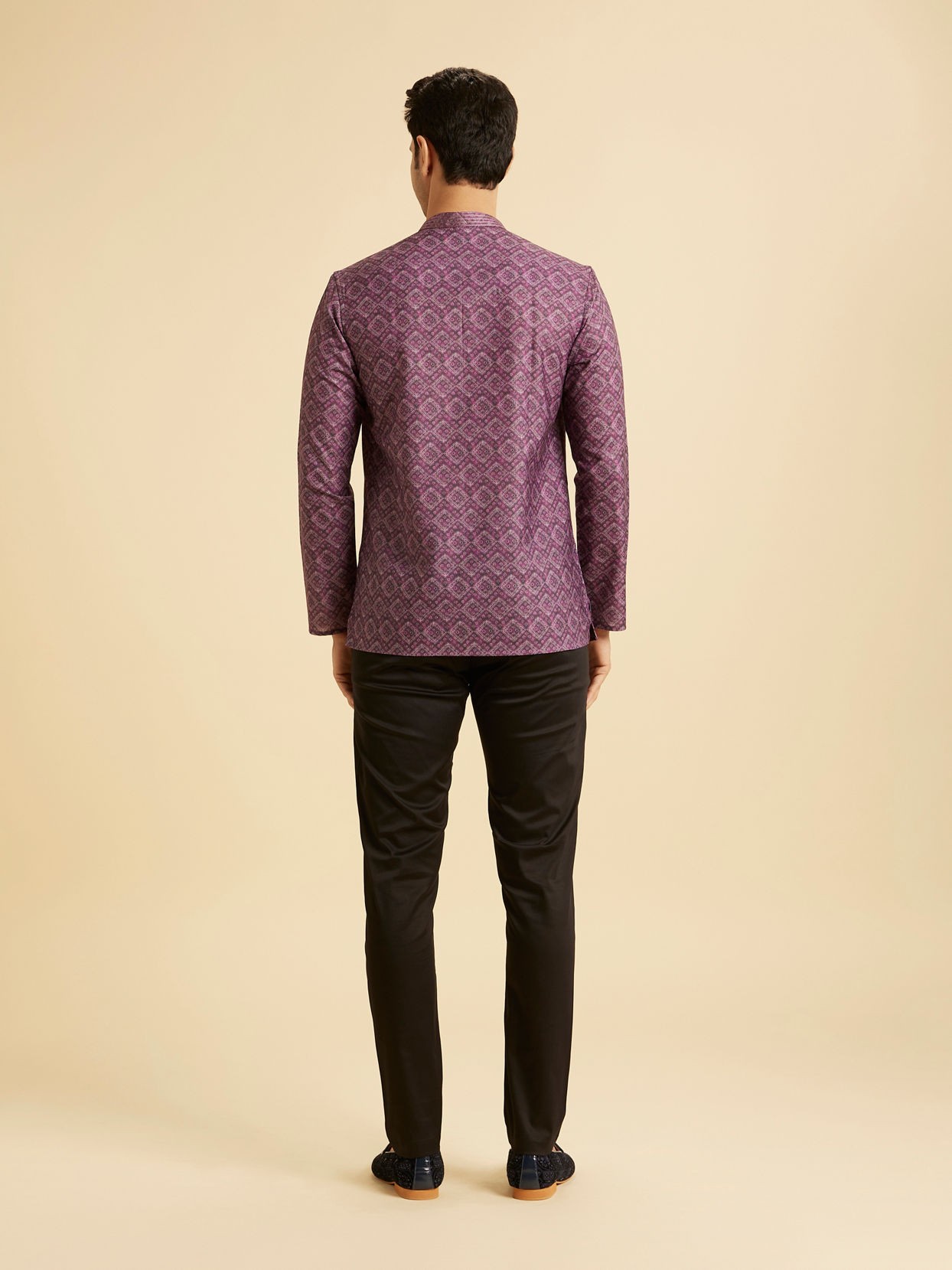 Manyavar Men Elegant Purple Short Kurta