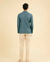 Manyavar Men Vibrant Teal Blue Short Kurta