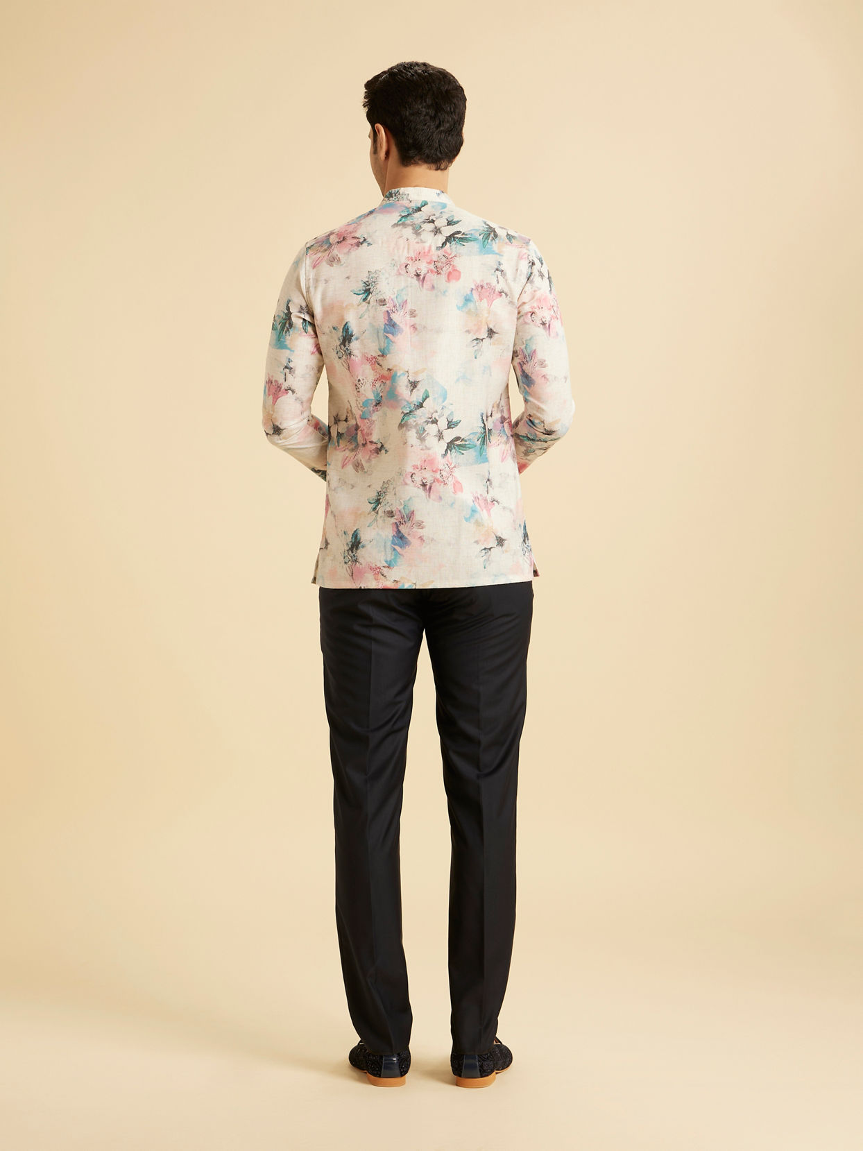 Manyavar Men Warm White Cotton Delight Kurta