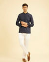 Manyavar Men Ravishing Dark Blue Short Kurta