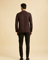 Manyavar Men Elegant Black Viscose Short Kurta