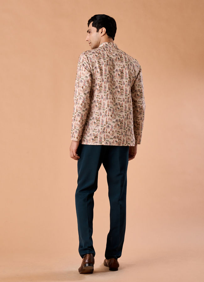 Manyavar Men Chic Beige Short Kurta