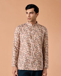Manyavar Men Chic Beige Short Kurta