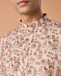 Manyavar Men Chic Beige Short Kurta