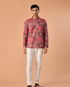 Manyavar Men Resplendent Coral Short Kurta