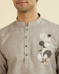 Manyavar Men Elegant Dark Grey Short Kurta