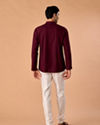 Manyavar Men Elegant Wine Short Kurta