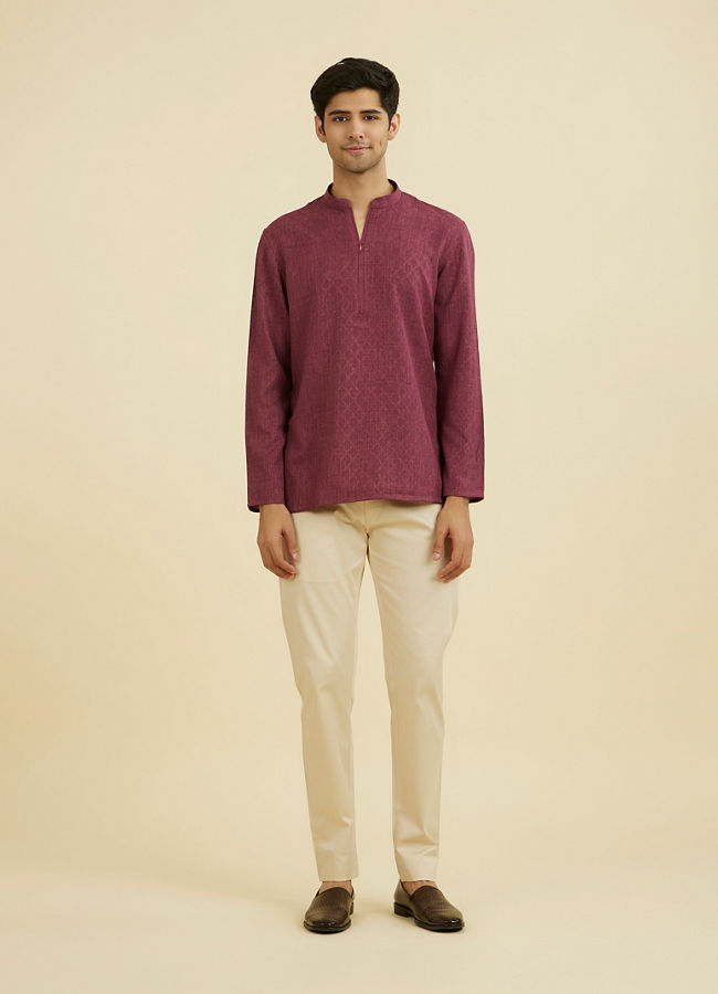 Manyavar Men Antique Pink Short Kurta
