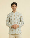 Manyavar Men Light Mid Green Short Kurta