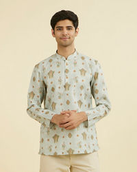 Manyavar Men Light Mid Green Short Kurta