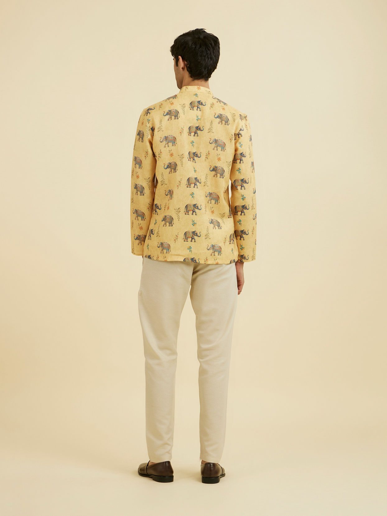 Manyavar Men Vibrant Yellow Short Kurta