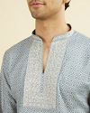 Manyavar Men Greyish Blue Short Kurta