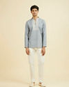 Manyavar Men Greyish Blue Short Kurta
