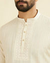 Manyavar Men Beige Festive Short Kurta