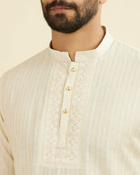 Manyavar Men Beige Festive Short Kurta