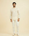 Manyavar Men Beige Festive Short Kurta