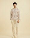 Manyavar Men Cream Splendor Short Kurta
