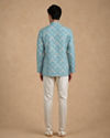 Manyavar Men Green Blended Cotton Printed Short Kurta