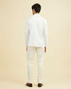 Manyavar Men Elegant White Cotton Short Kurta