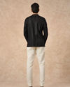 Manyavar Men Black Cotton Short Kurta