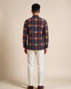 Manyavar Men Blue Cotton Short Kurta with Print