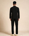 Manyavar Men Black Blended Rayon Short Kurta with Zipper