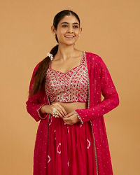 Mohey Women Rani Gota Patti And Mirror Work Long Indo Western
