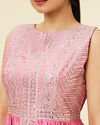 alt message - Mohey Women Pink Sequinned Palazzo Suit image number 2