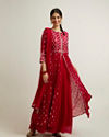 Rani Pink Floral Buta Patterned Anarkali Suit