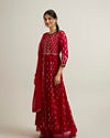 Mohey Women Rani Pink Floral Buta Patterned Anarkali Suit