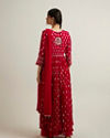 Mohey Women Rani Pink Floral Buta Patterned Anarkali Suit