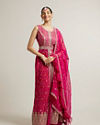 Rani Pink Bandhani Anarkali Suit with Gota Patti Work
