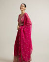 Mohey Women Rani Pink Bandhani Long Suit with Gota Patti Work