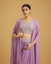 Mohey Women Regal Purple Georgette Indo Western