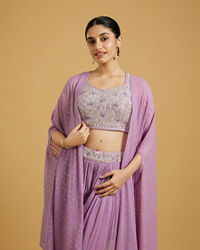 Mohey Women Regal Purple Georgette Indo Western