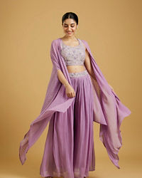 Mohey Women Regal Purple Georgette Indo Western