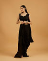 Black Georgette Stitched Suit Elegance
