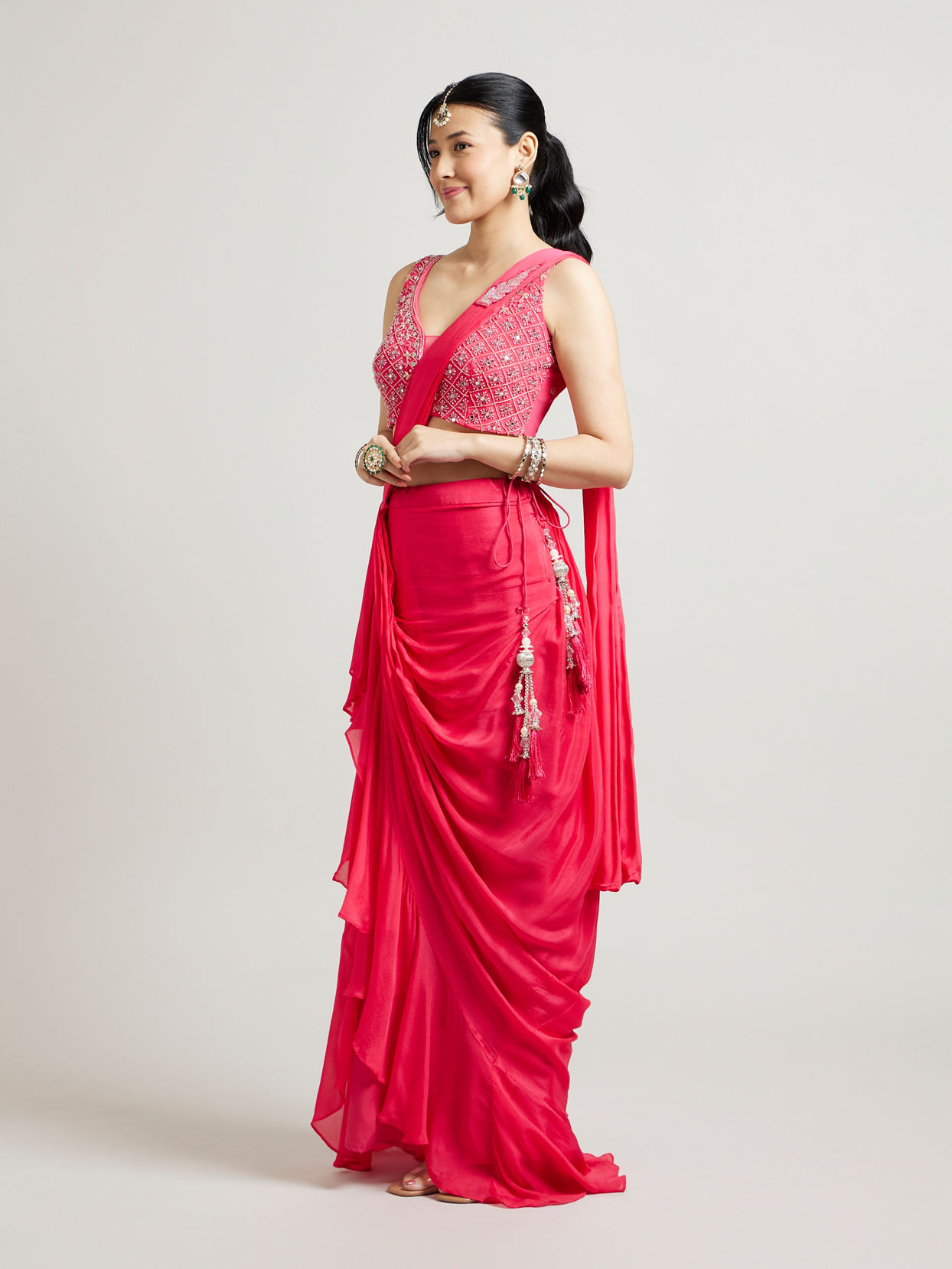 Mohey Women Elegant Rani Chinon Stitched Suit