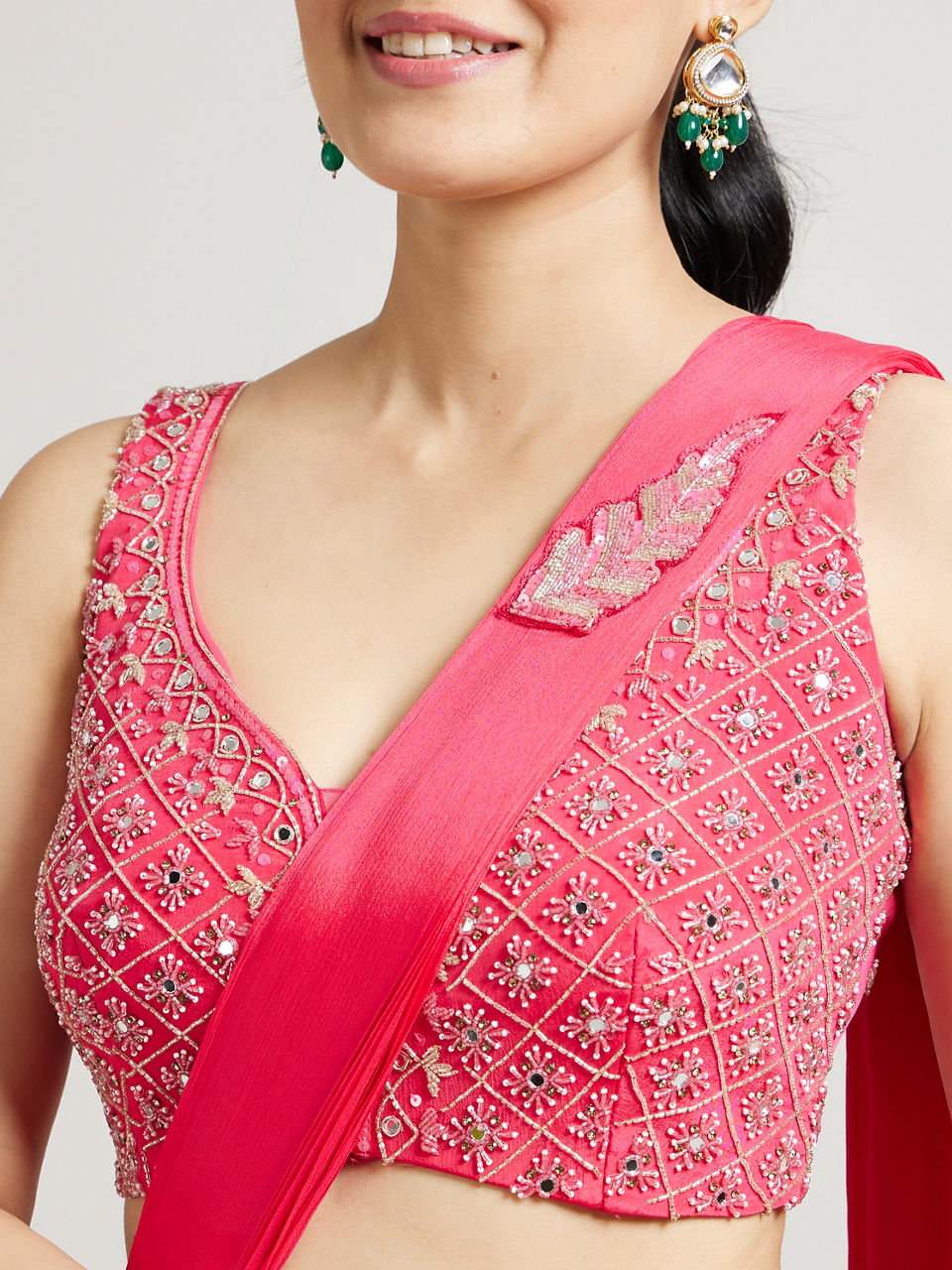 Mohey Women Elegant Rani Chinon Stitched Suit