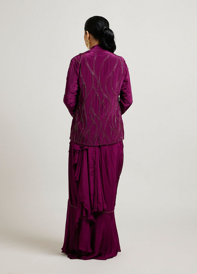 Mohey Women Wine Hued Elegance Indo Western