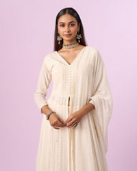Mohey Women Regal Cream Georgette Anarkali Suit