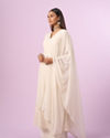 Mohey Women Regal Cream Georgette Anarkali Suit