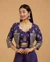 Mohey Women Purple Chinon Ensemble Indo Western