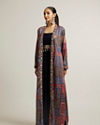 alt message - Mohey Women Indigo Blue Imperial Print Long Suit with Sequin Work image number 2