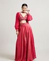 Rani Chinon Indo Western with Zari Work
